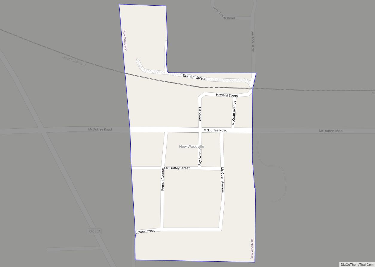 Map of New Woodville town