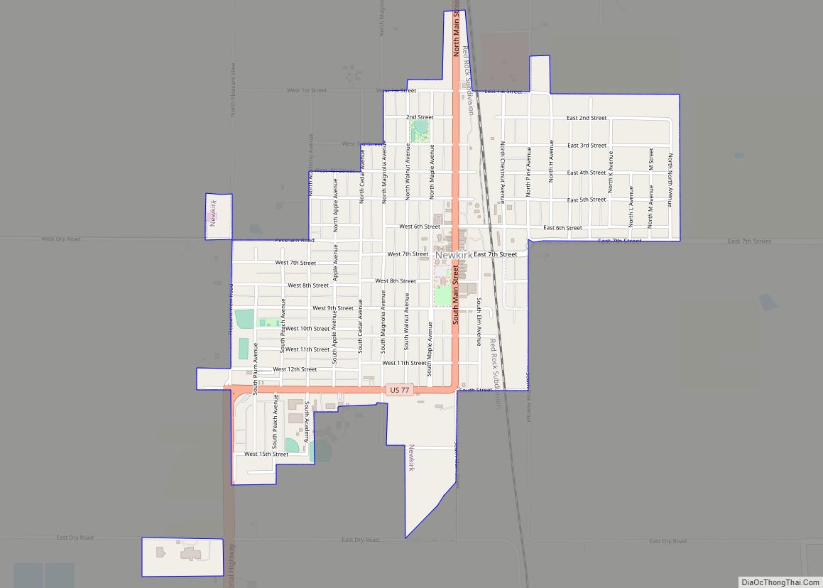 Map of Newkirk city, Oklahoma