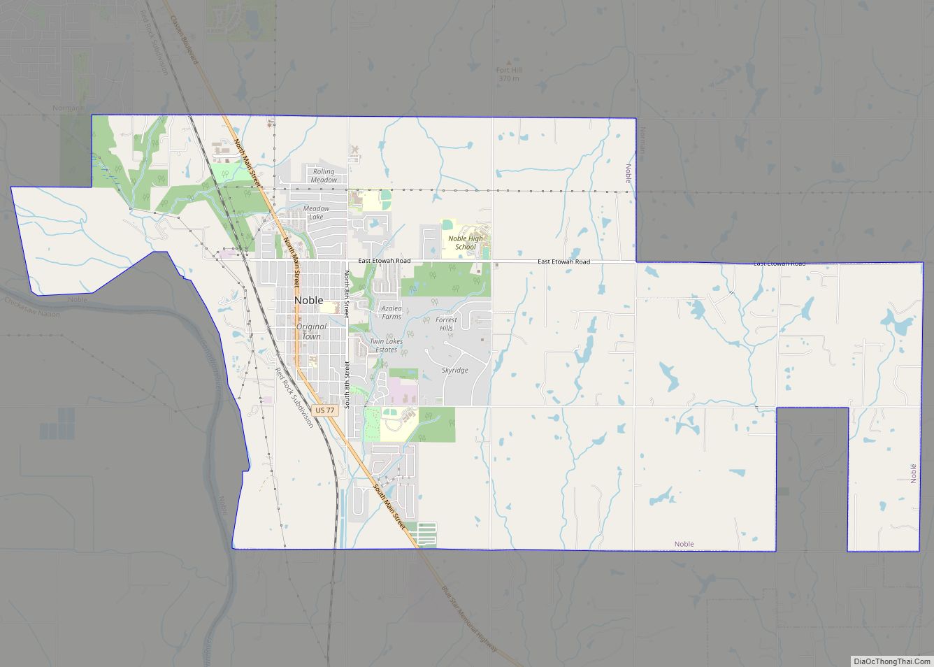 Map of Noble city, Oklahoma