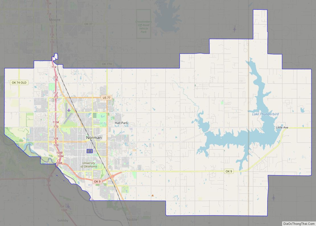 Map of Norman city, Oklahoma