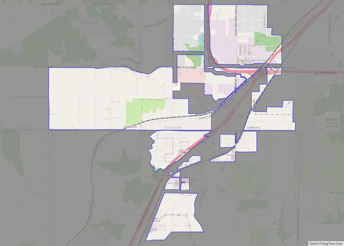 Map of Oakhurst CDP, Oklahoma