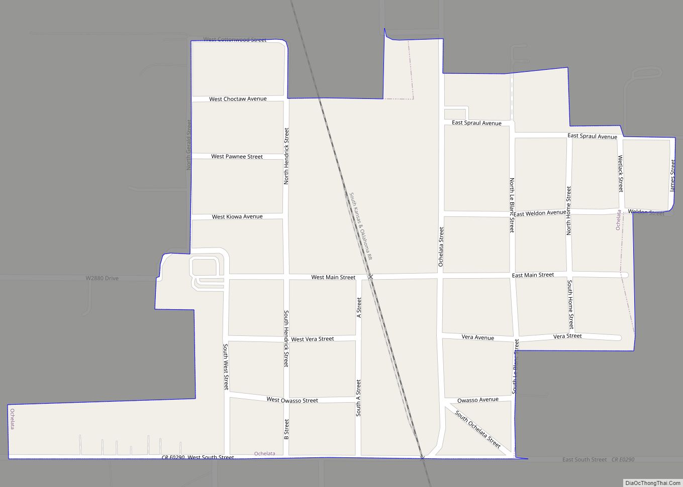 Map of Ochelata town