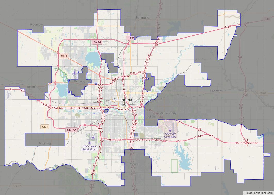 Map of Oklahoma City city