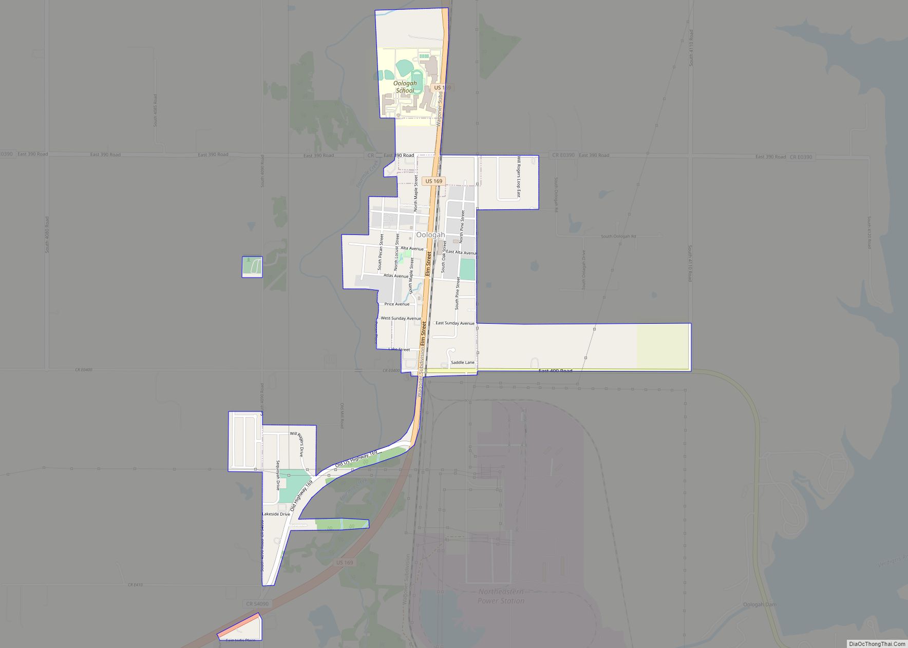 Map of Oologah town