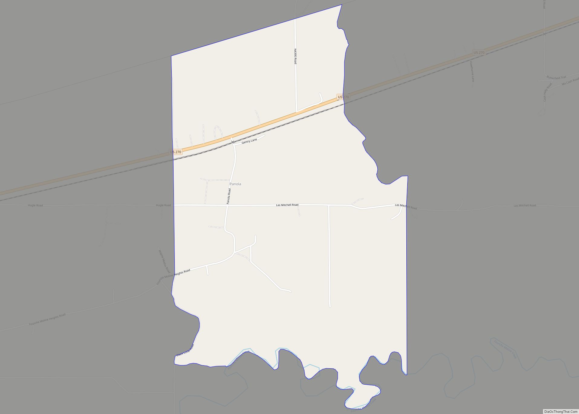 Map of Panola CDP, Oklahoma