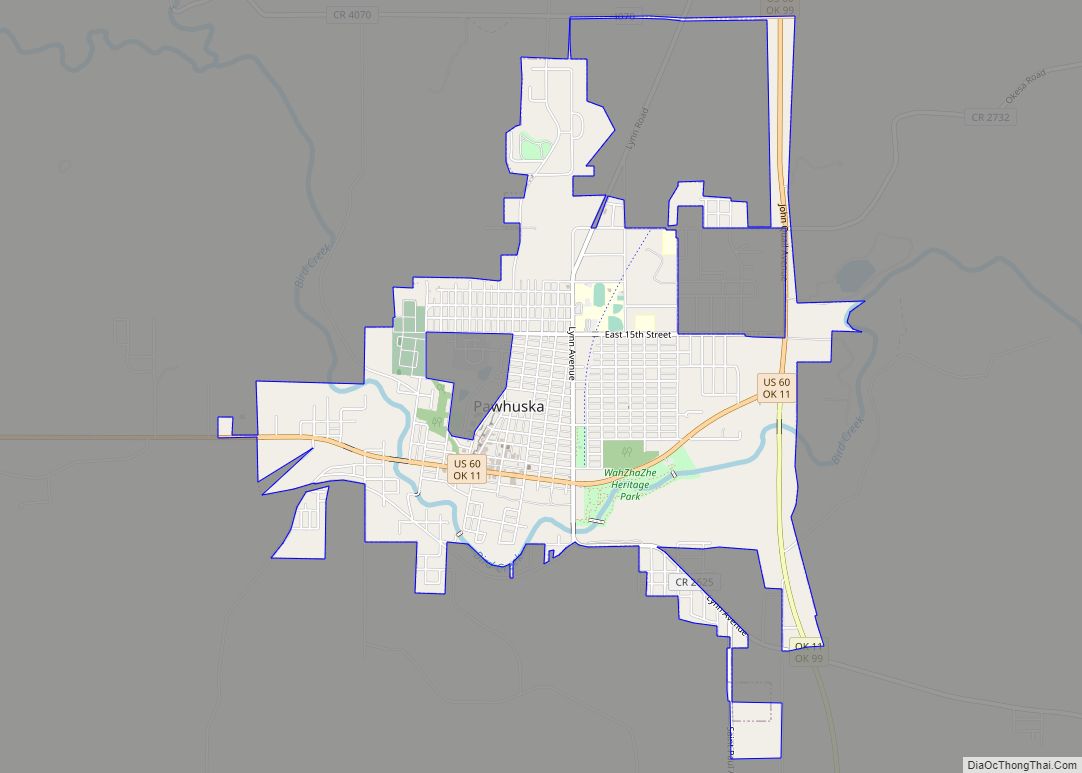 Map of Pawhuska city