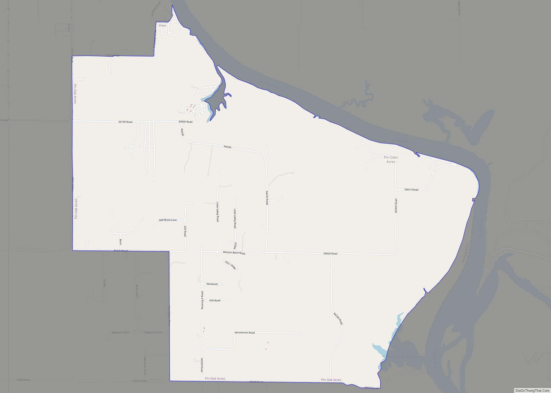 Map of Pin Oak Acres CDP