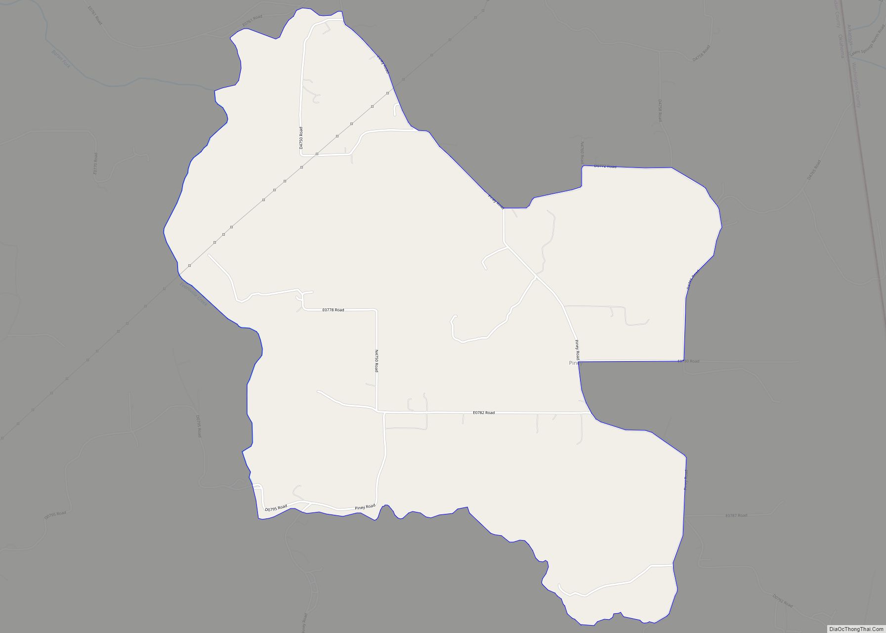 Map of Piney CDP, Oklahoma