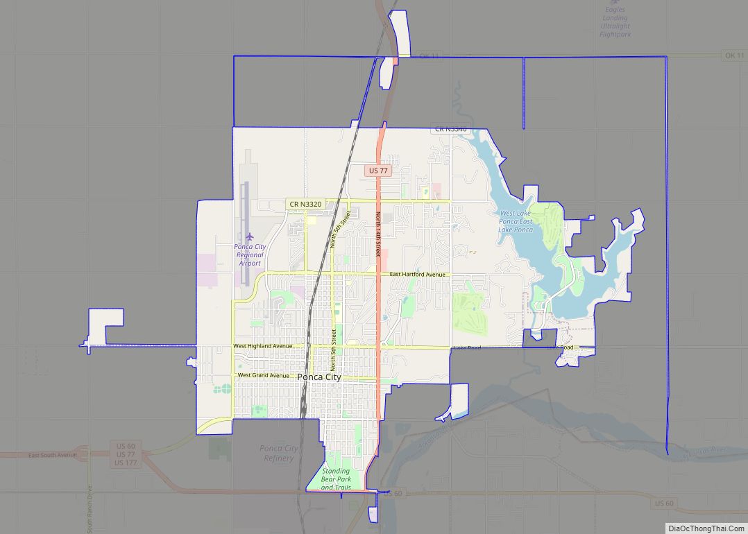 Map of Ponca City city