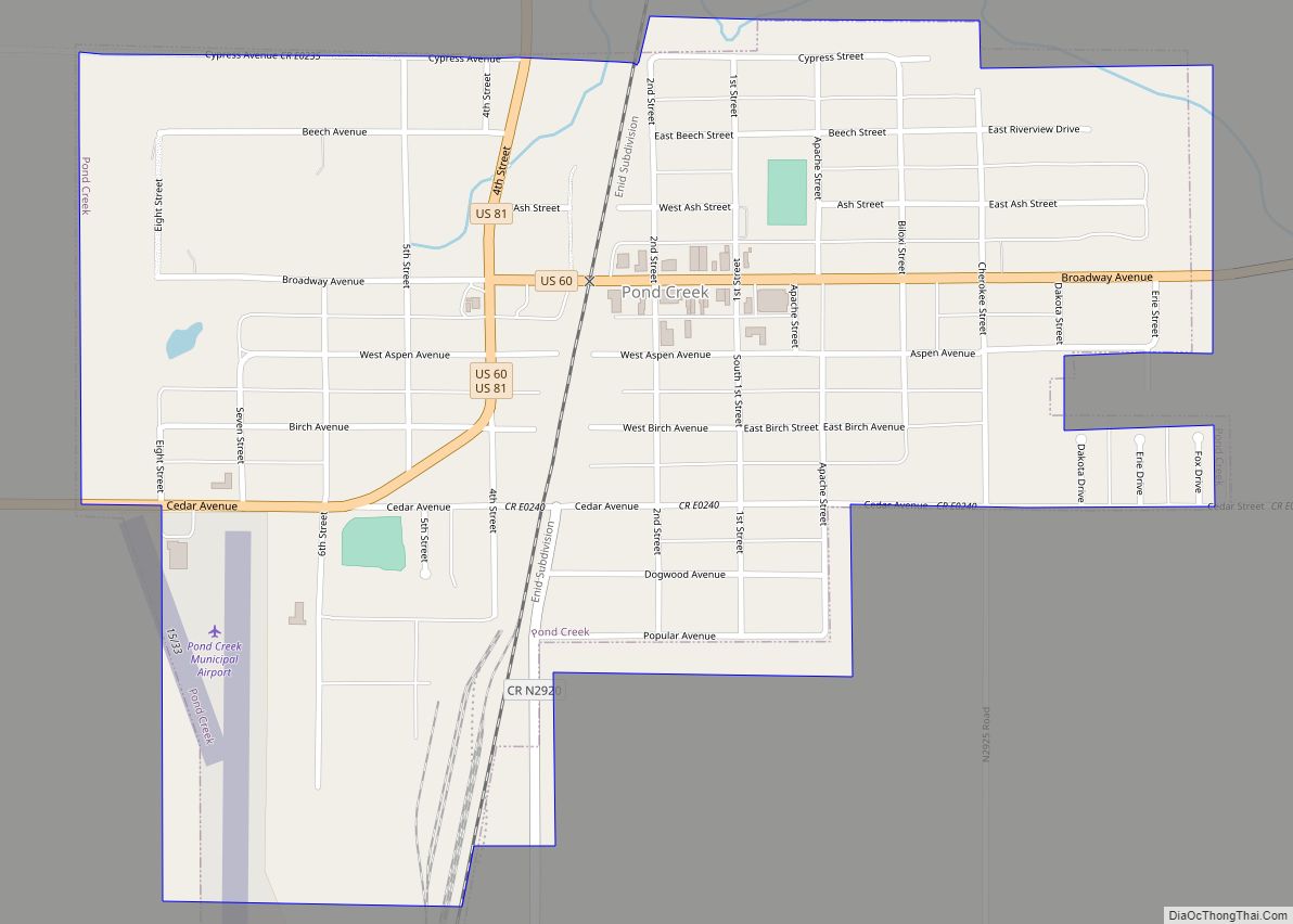 Map of Pond Creek city