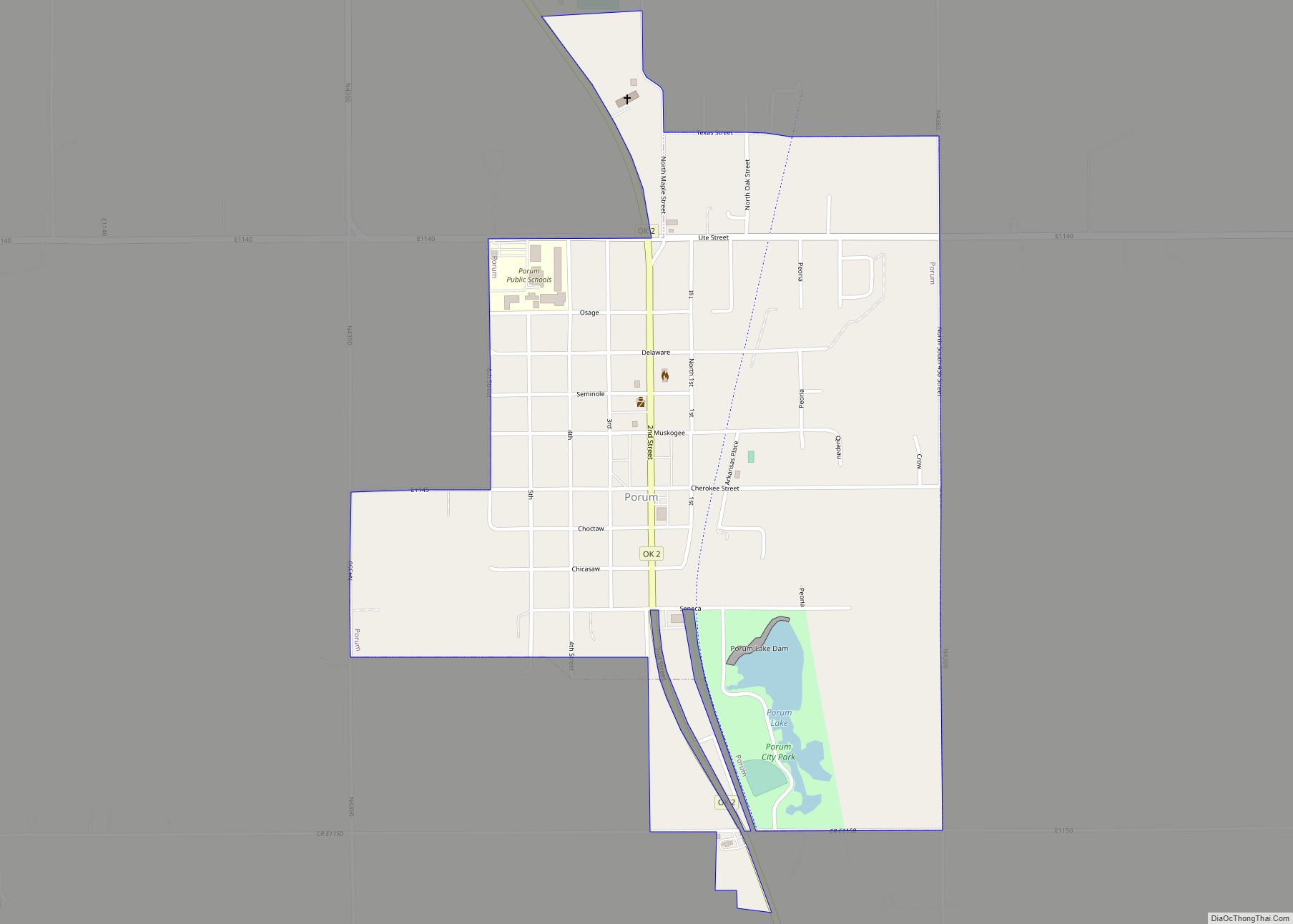 Map of Porum town