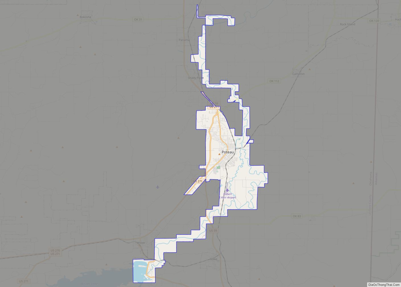 Map of Poteau city