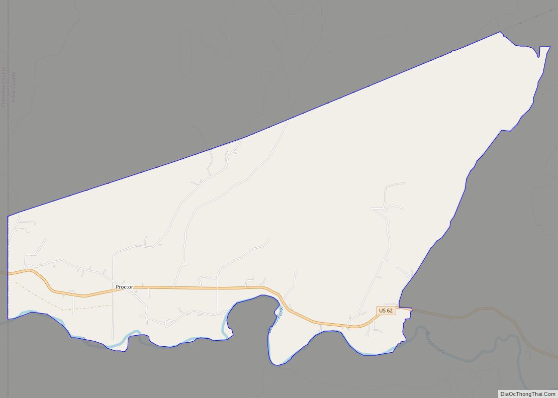 Map of Proctor CDP, Oklahoma