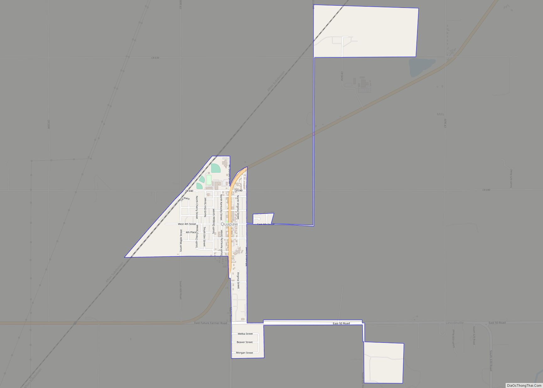 Map of Quapaw town