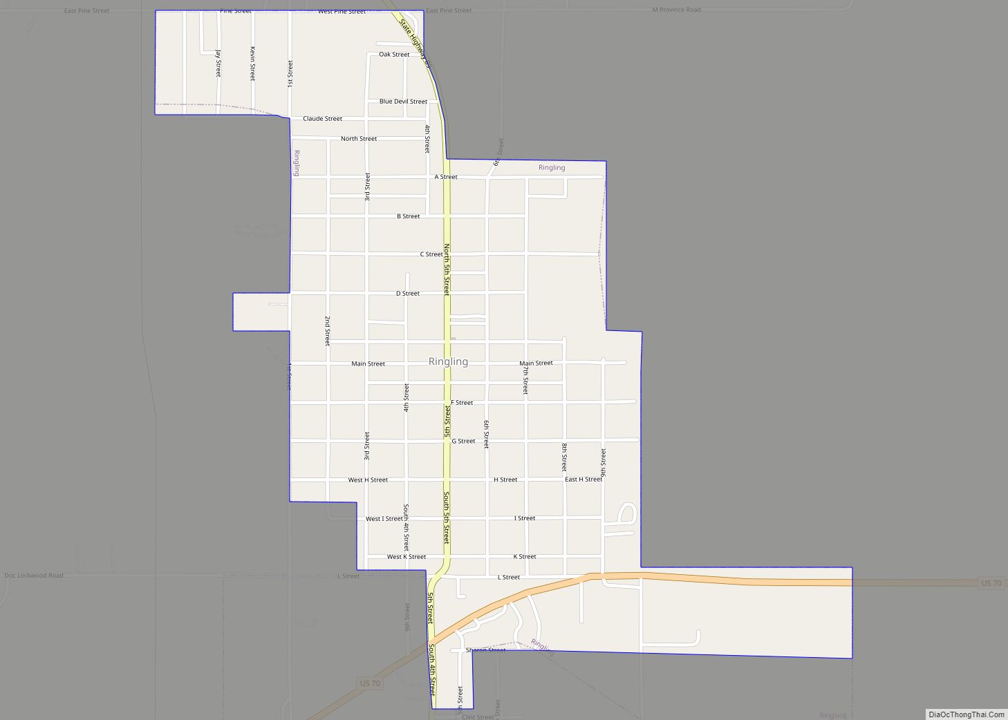 Map of Ringling town