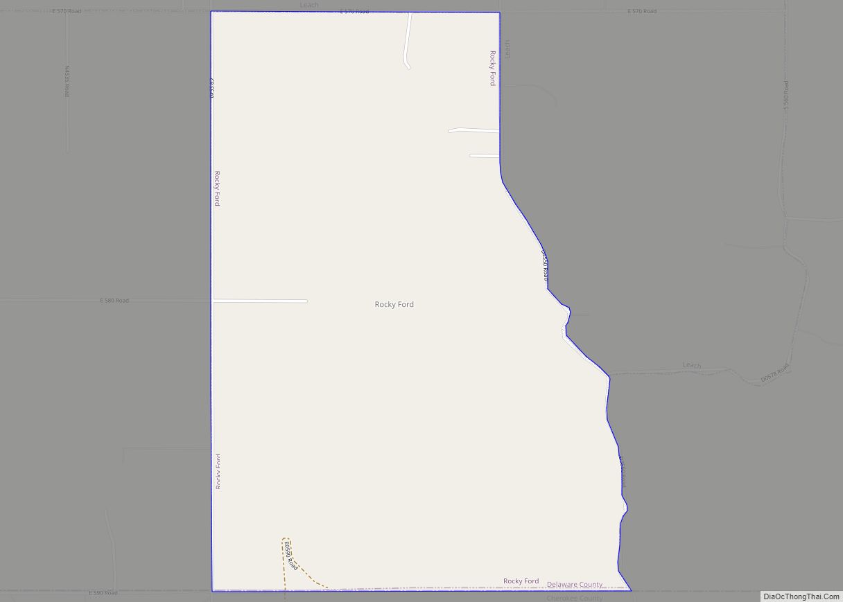 Map of Rocky Ford CDP, Oklahoma