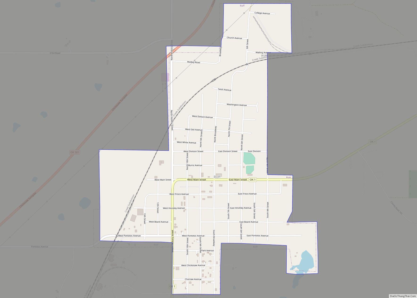 Map of Roff town