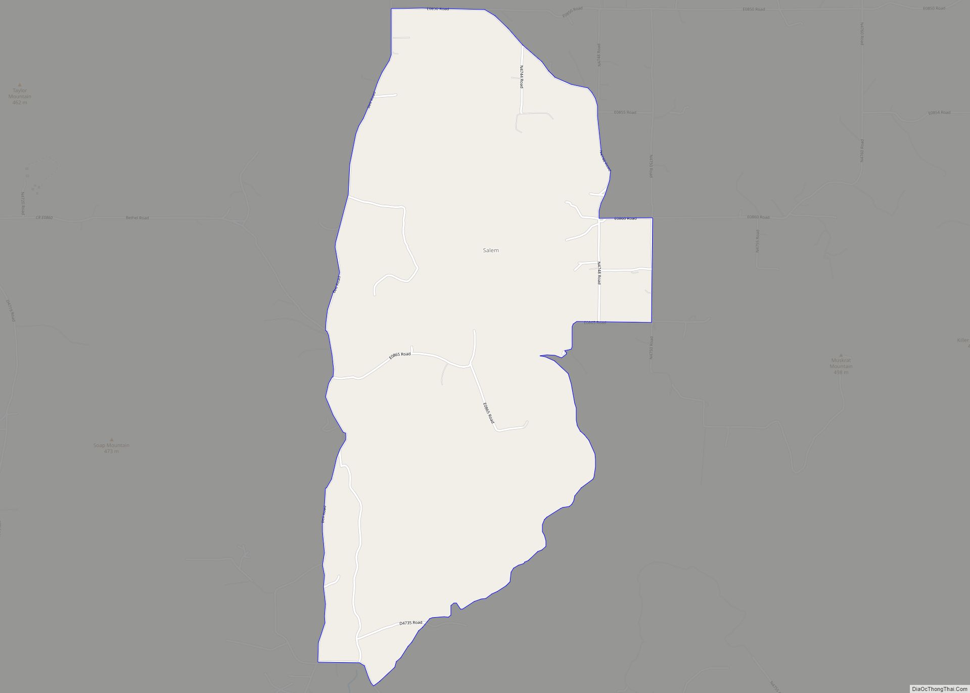 Map of Salem CDP, Oklahoma