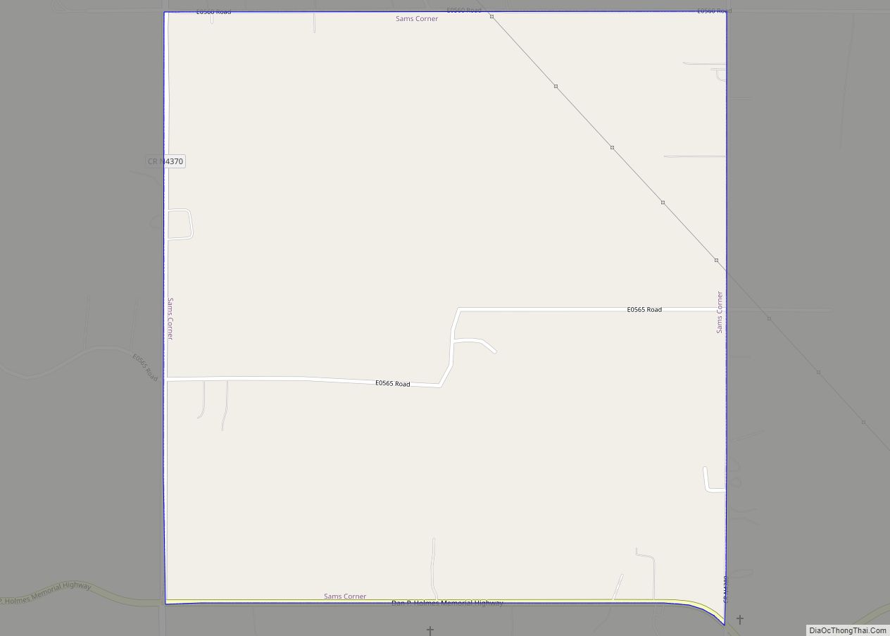 Map of Sams Corner CDP