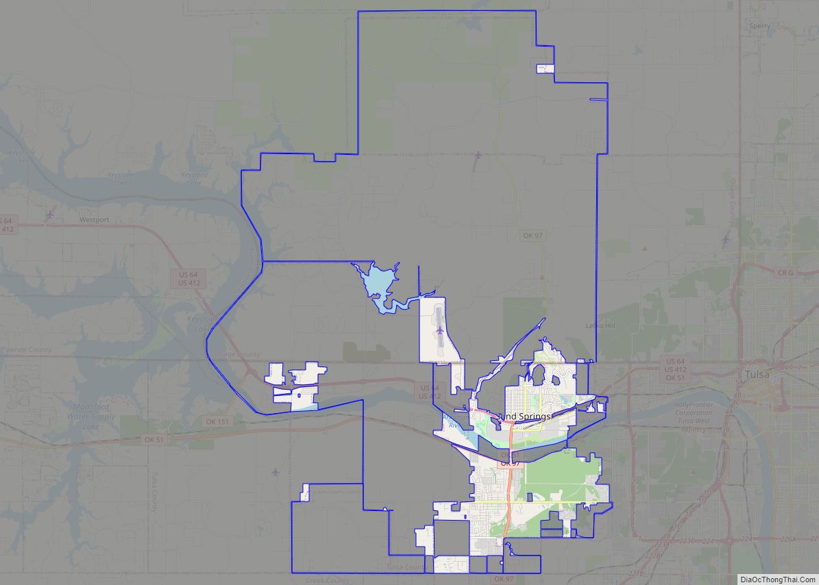 Map of Sand Springs city