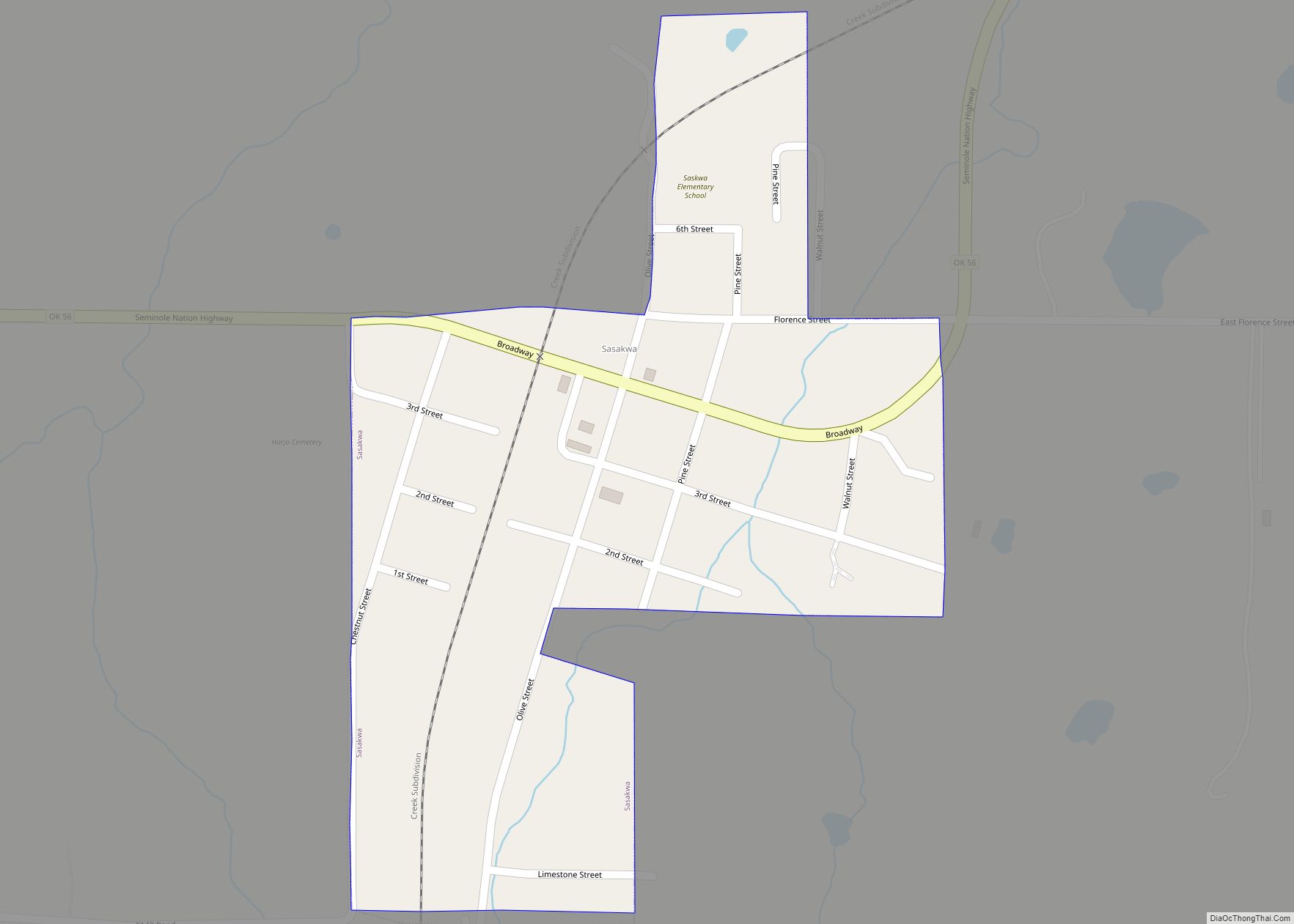 Map of Sasakwa town