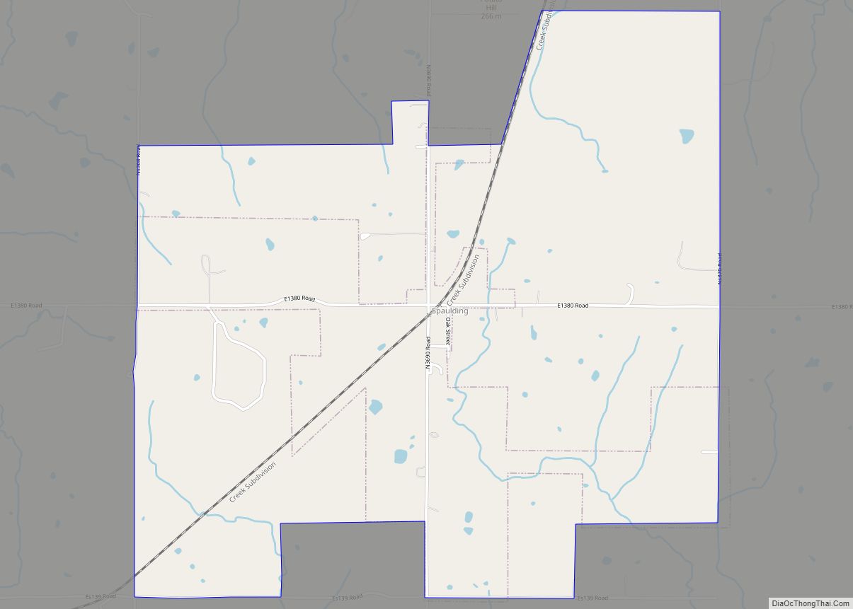 Map of Spaulding town, Oklahoma