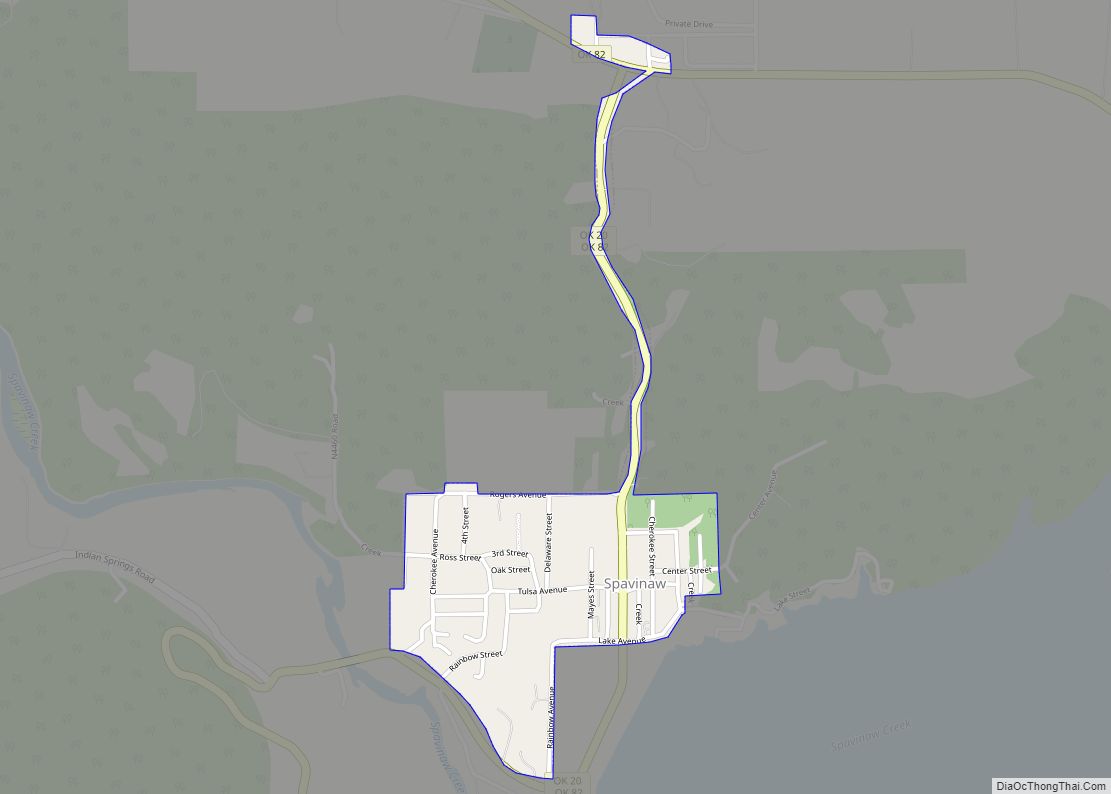 Map of Spavinaw town