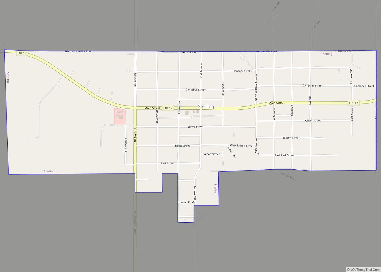 Map of Sterling town, Oklahoma
