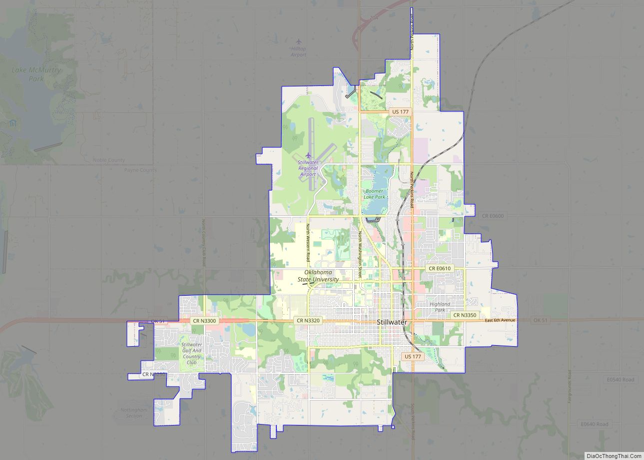 Map of Stillwater city, Oklahoma