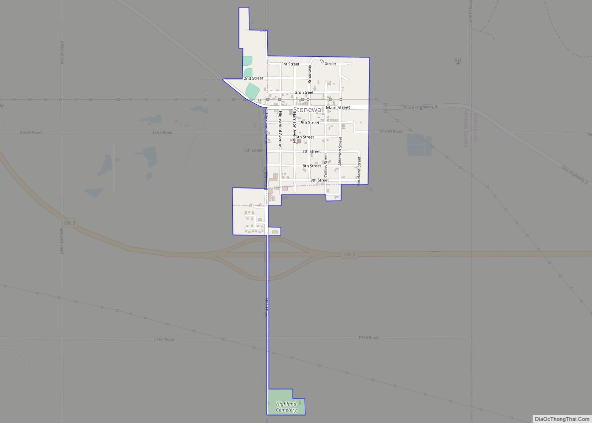 Map of Stonewall town, Oklahoma