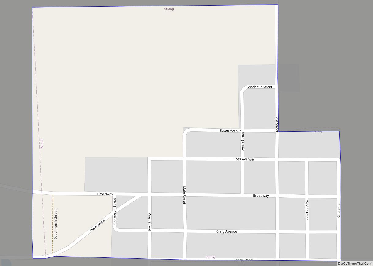 Map of Strang town, Oklahoma