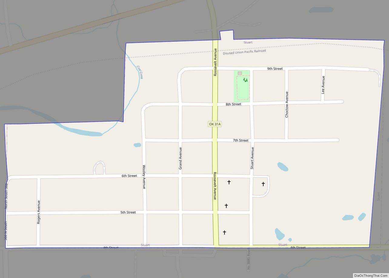 Map of Stuart town, Oklahoma