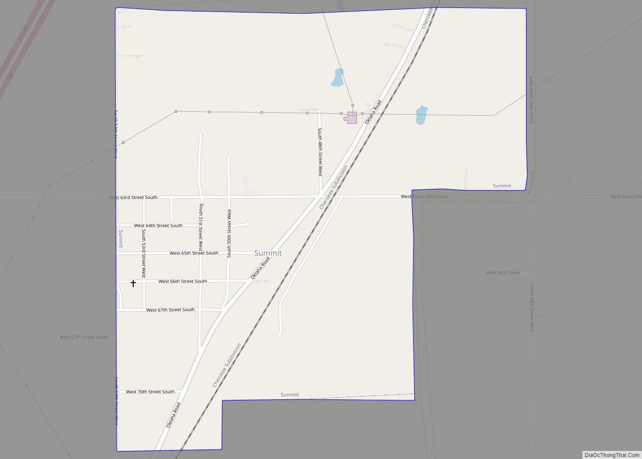 Map of Summit town, Oklahoma