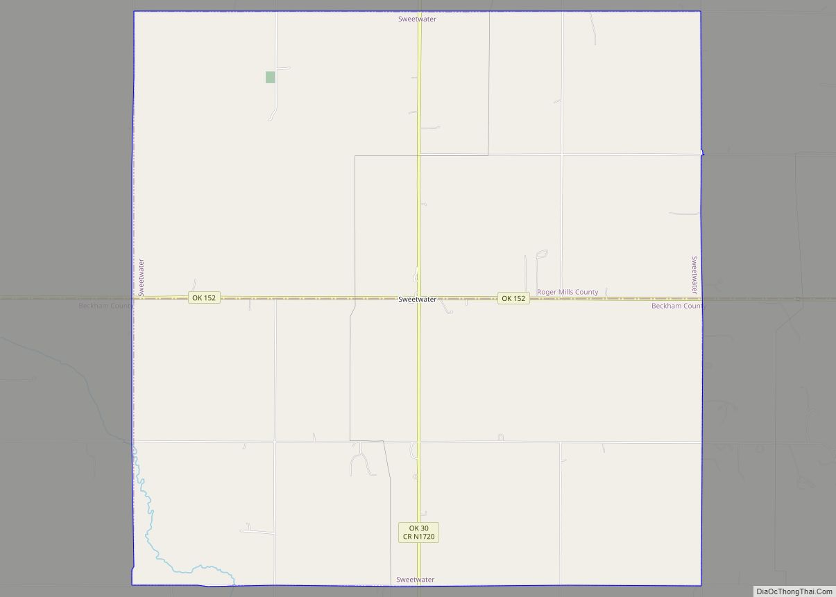 Map of Sweetwater town, Oklahoma