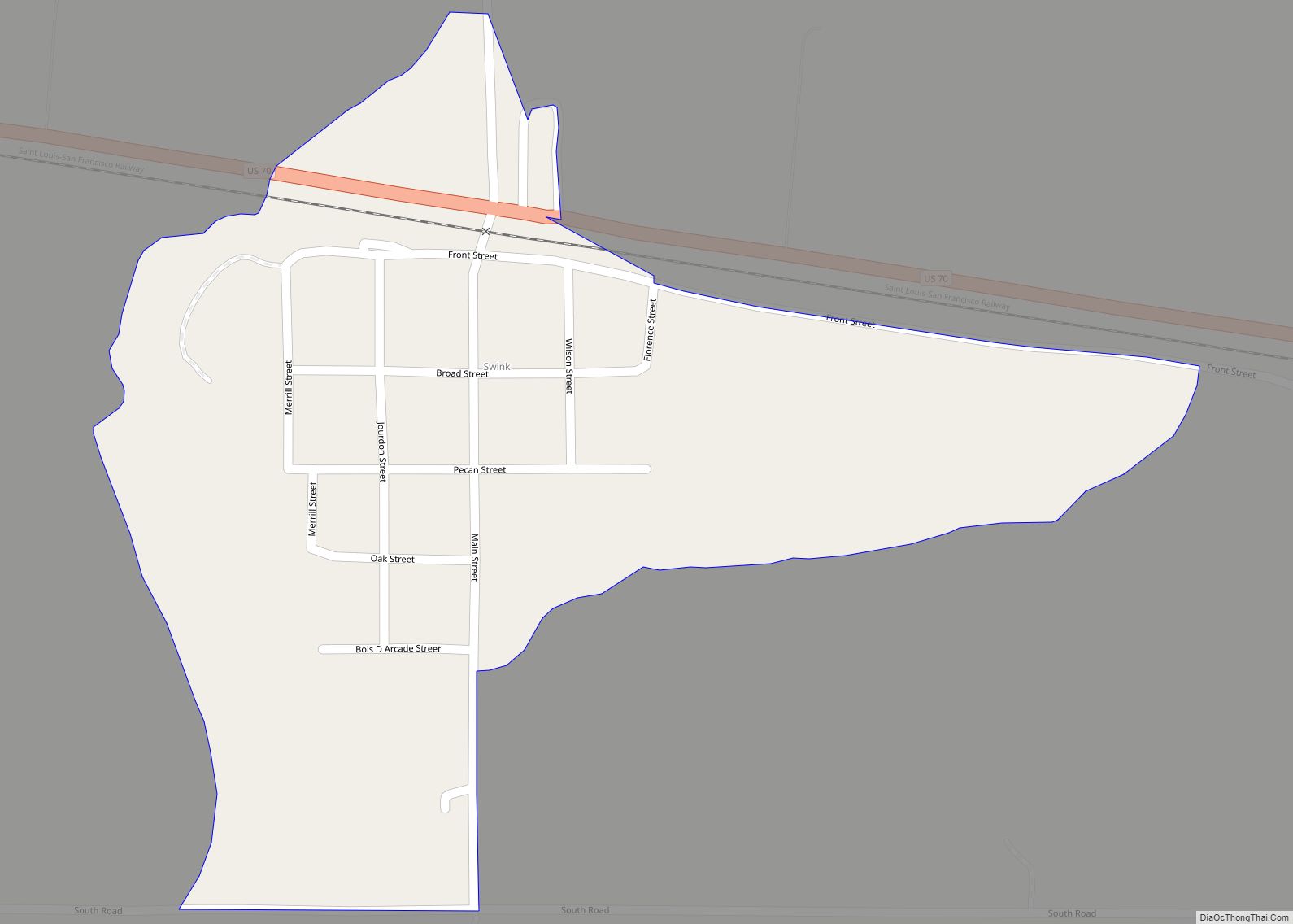 Map of Swink CDP, Oklahoma