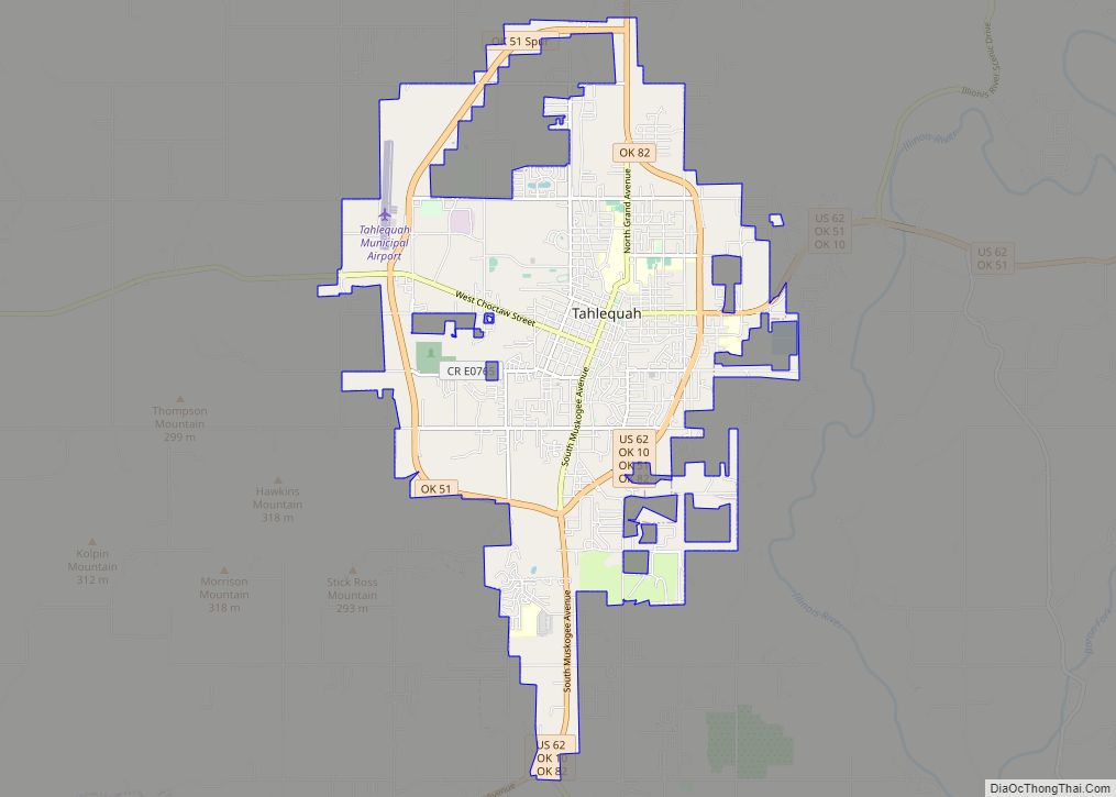 Map of Tahlequah city