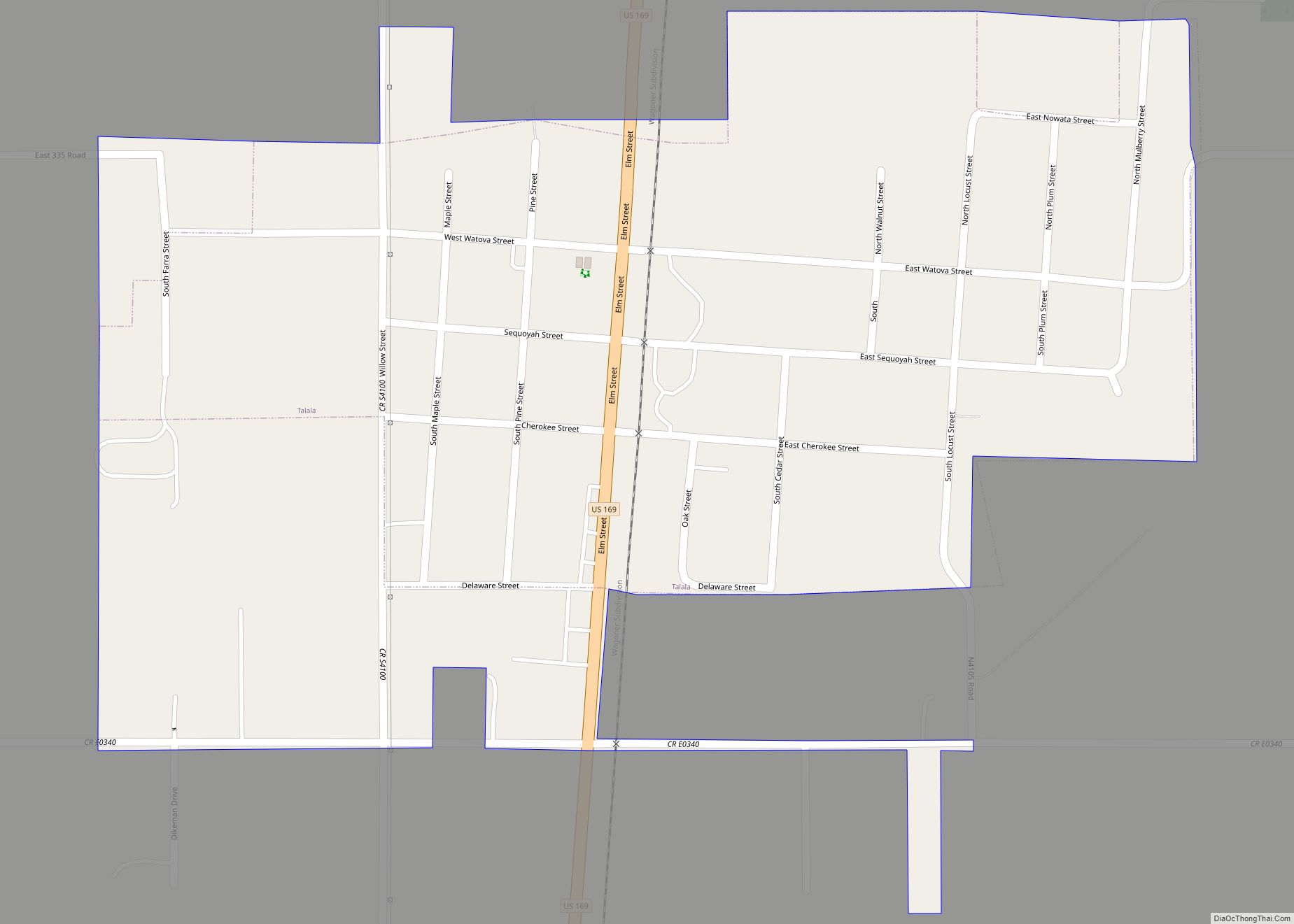 Map of Talala town