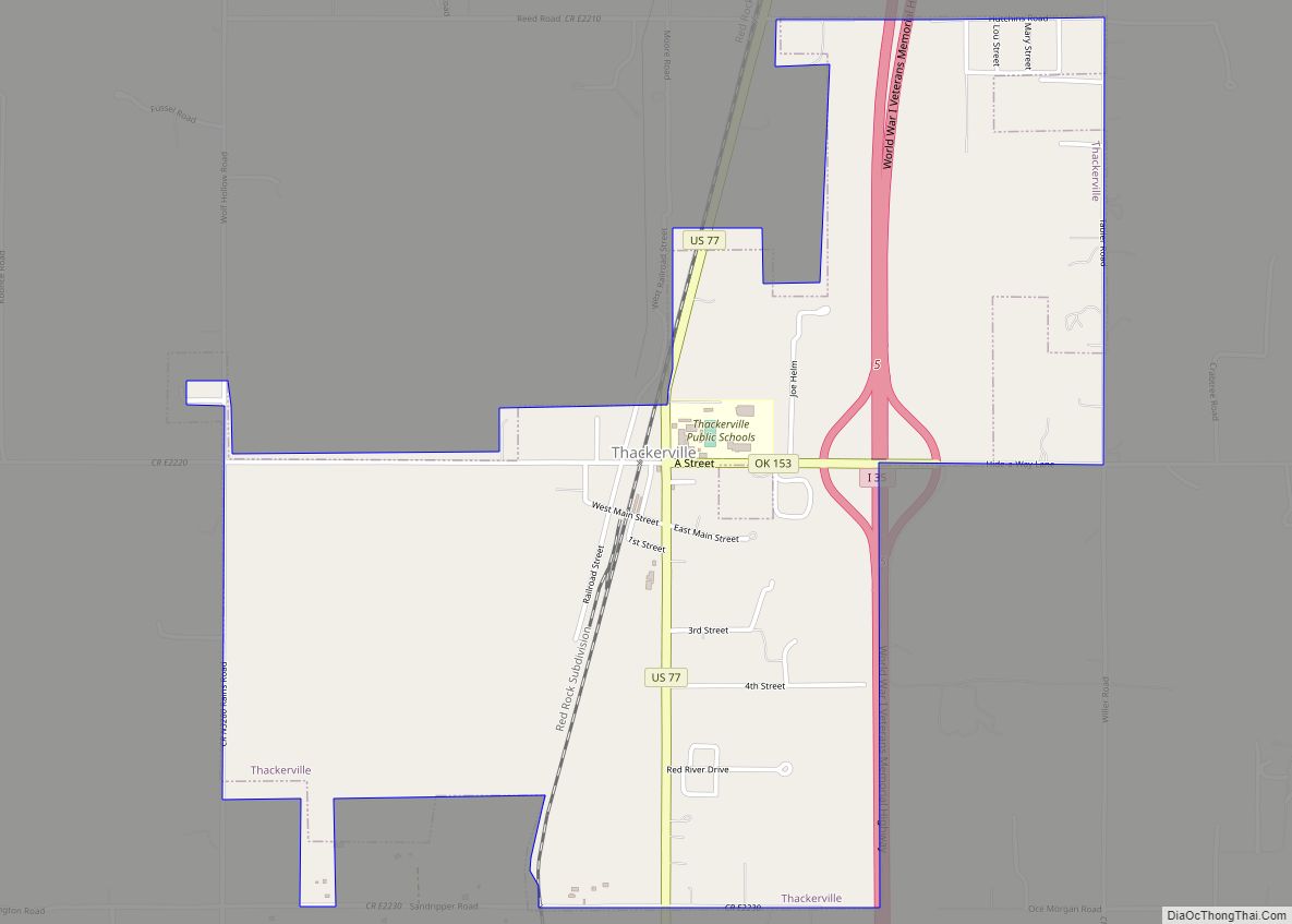 Map of Thackerville town