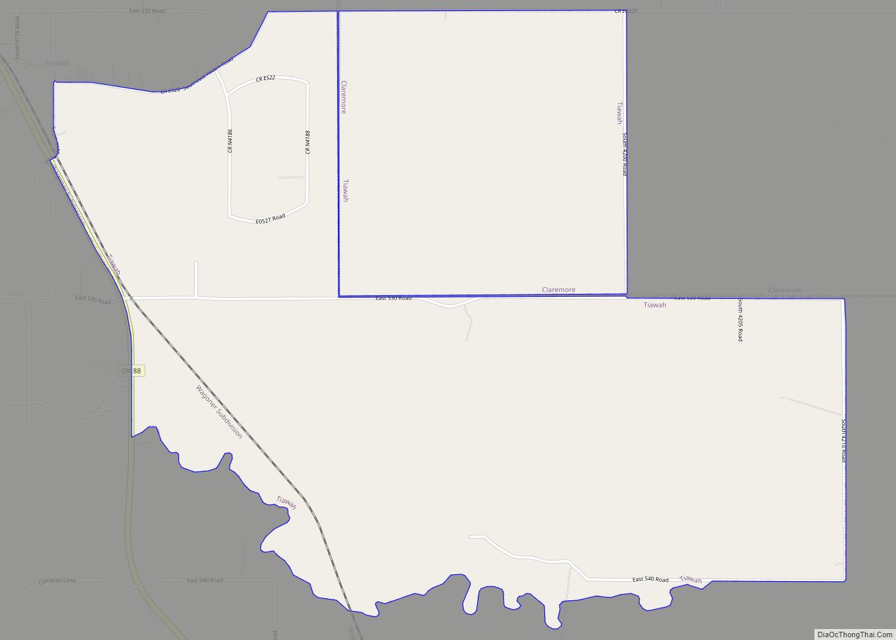 Map of Tiawah CDP