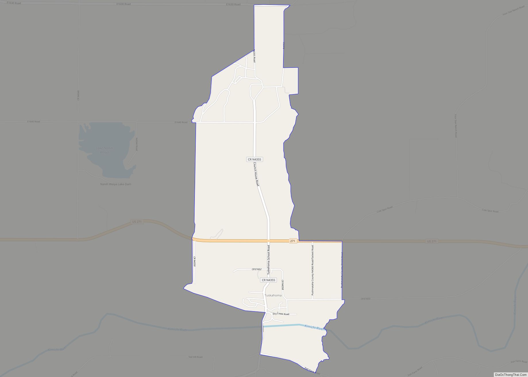 Map of Tuskahoma CDP