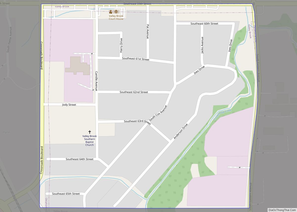 Map of Valley Brook town