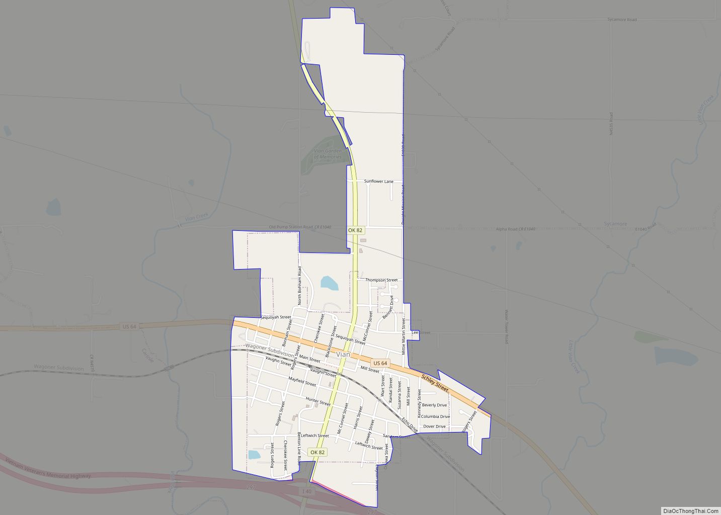 Map of Vian town