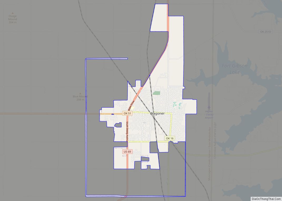 Map of Wagoner city