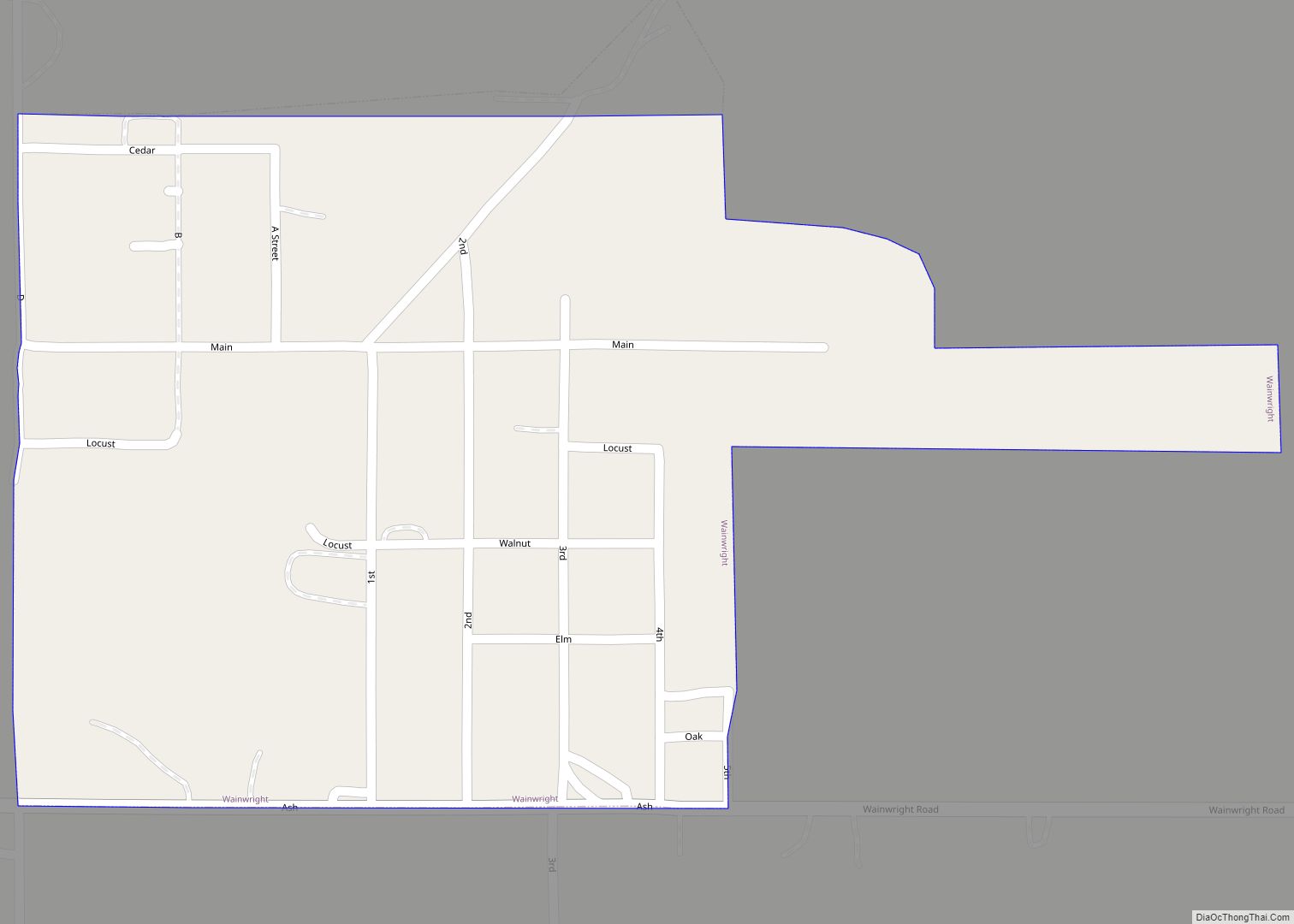 Map of Wainwright town, Oklahoma