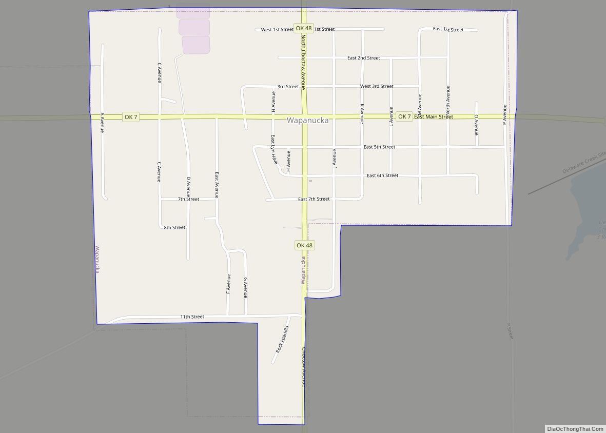 Map of Wapanucka town