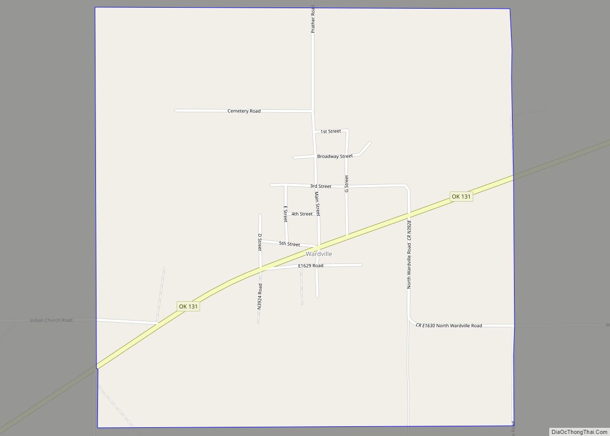 Map of Wardville CDP