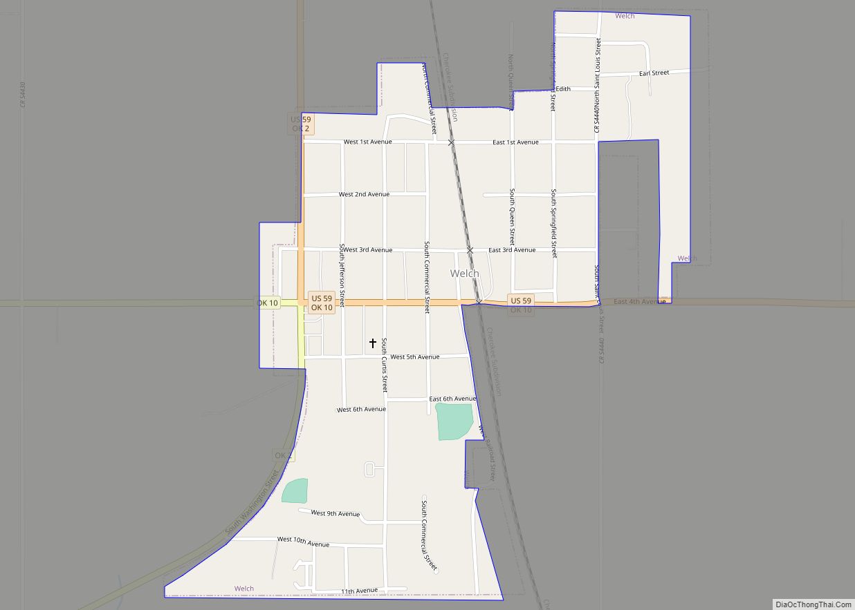 Map of Welch town