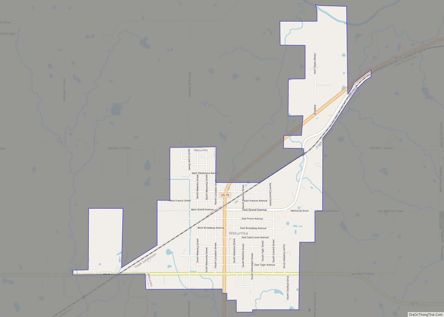 Map of Wetumka city