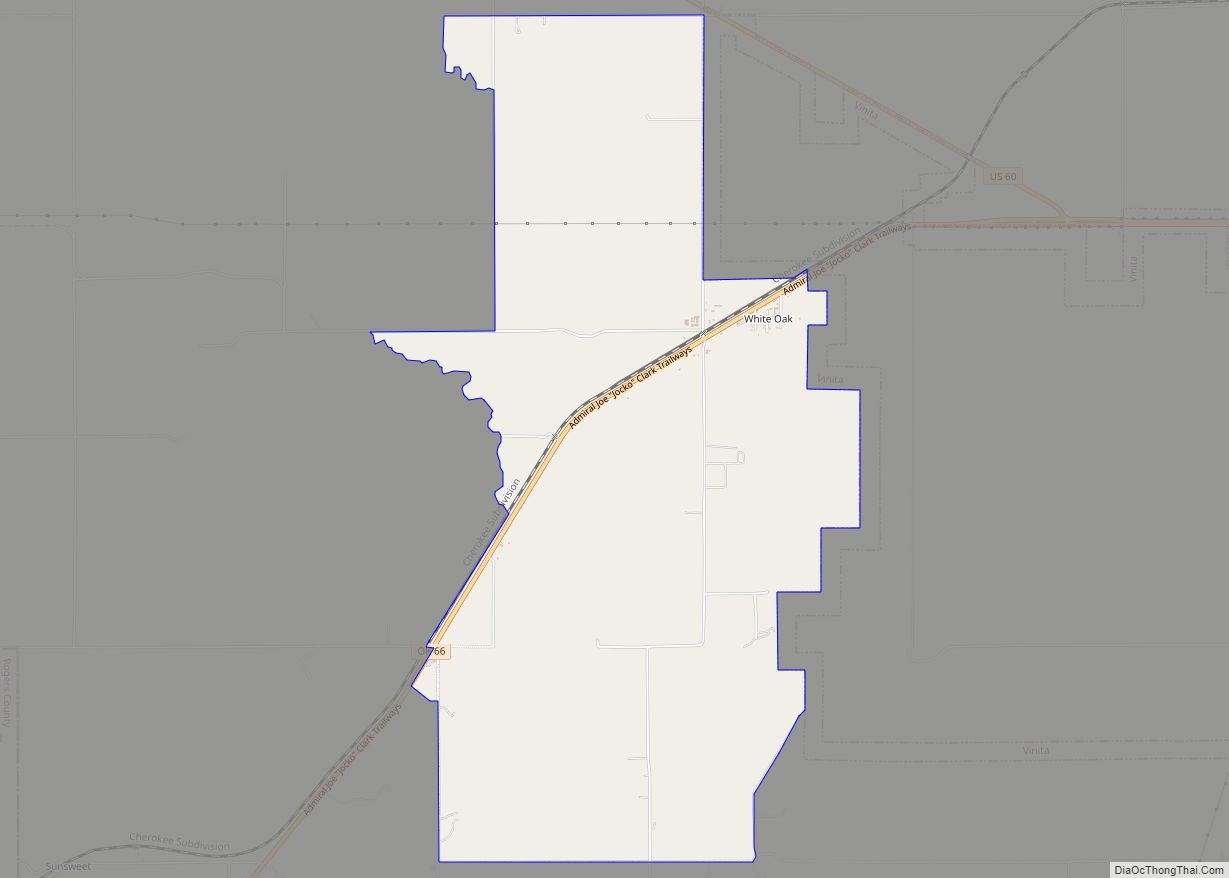 Map of White Oak CDP, Oklahoma