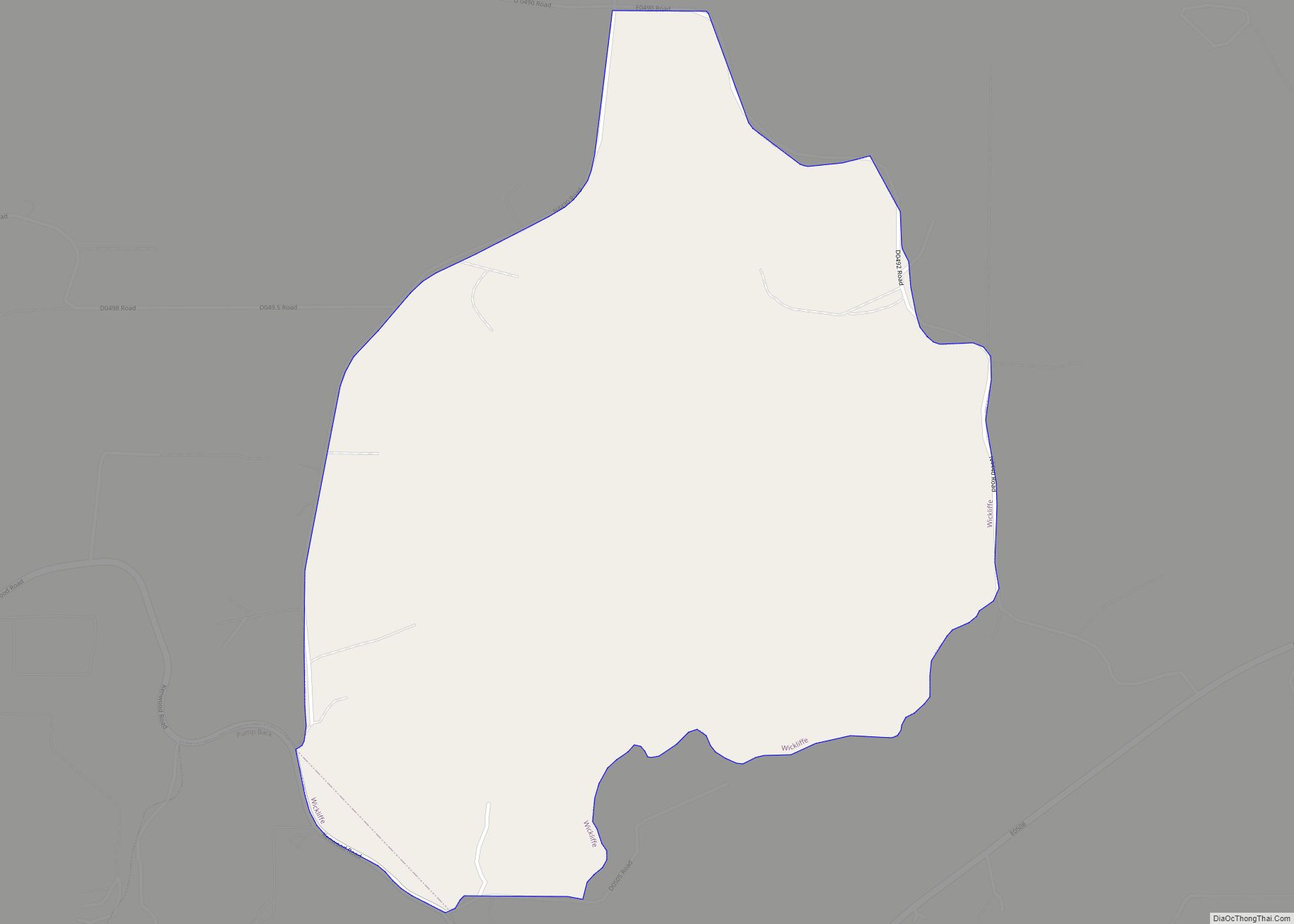 Map of Wickliffe CDP, Oklahoma